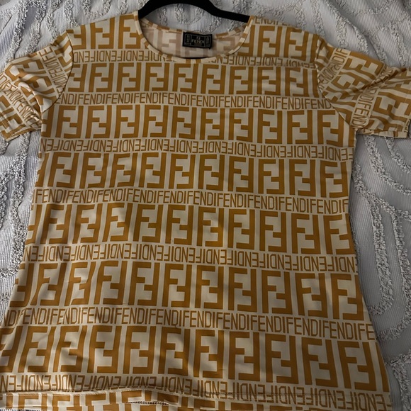 Fendi Zucca Logo Short Sleeve Top